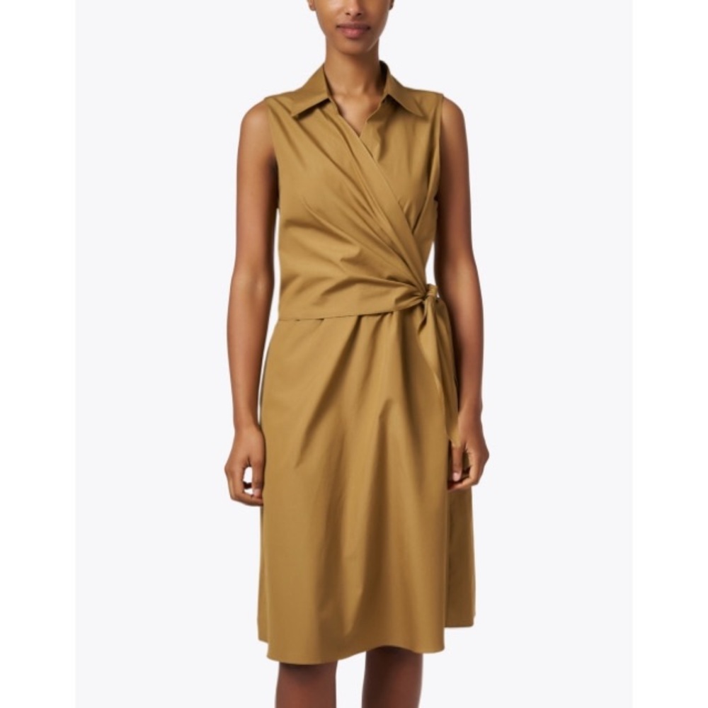 NWT Vince sleeveless wrap shirt dress, Tobacco, 4